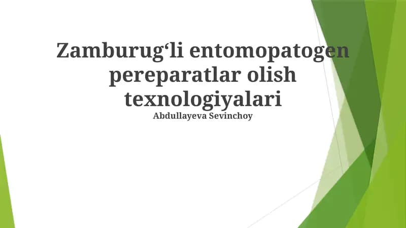 Zamburug‘li entomopatogen pereparatlar