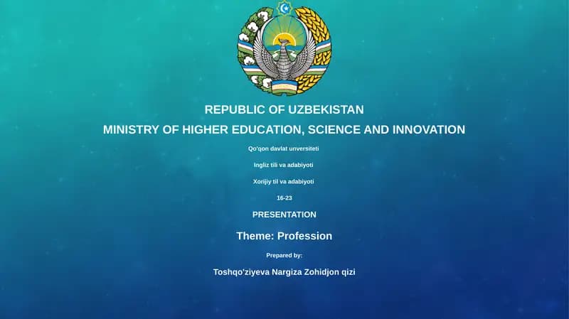 Presentation on Profession