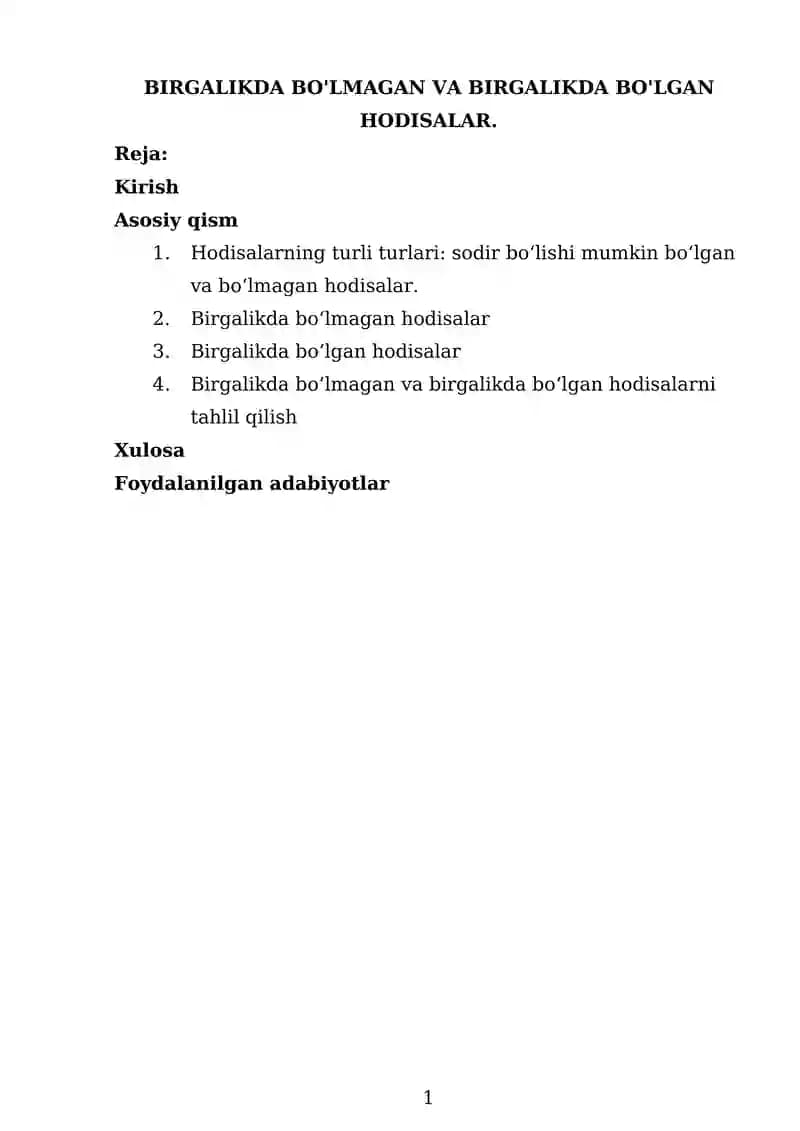 Hodisalar Nazariyasi