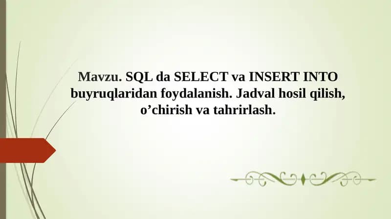 SQL daburnishlari