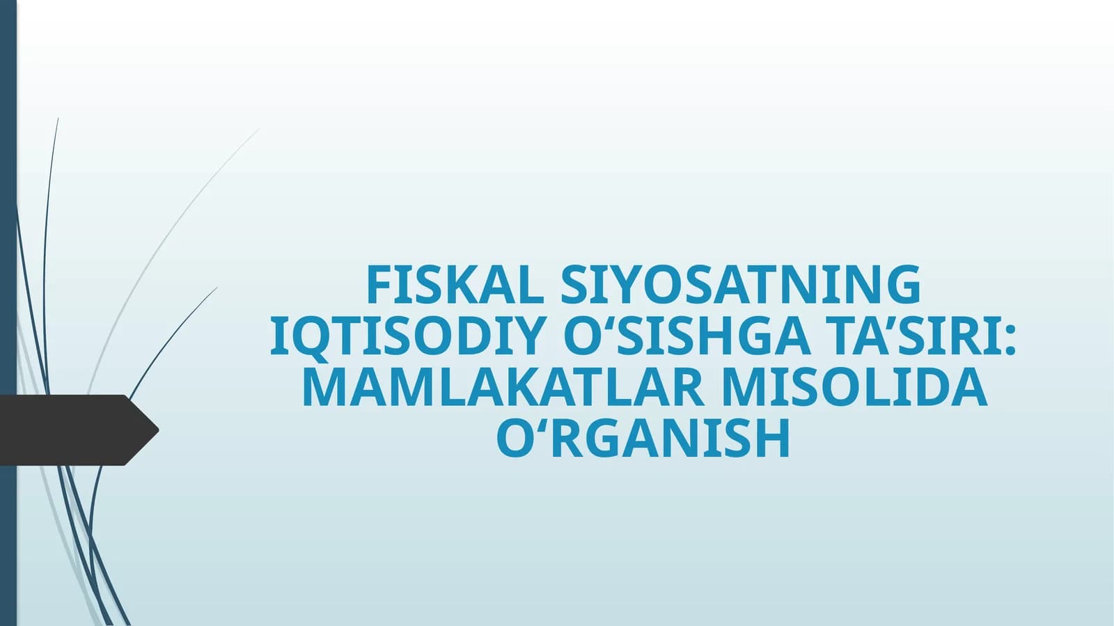 FISKAL SIYOSATNING IQTISODIY O‘SISHGA TA’SIRI: MAMLAKATLAR MISOLIDA O‘RGANISH