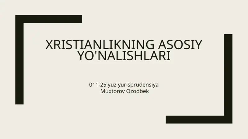 Xristianlikning asosiy analishlari
