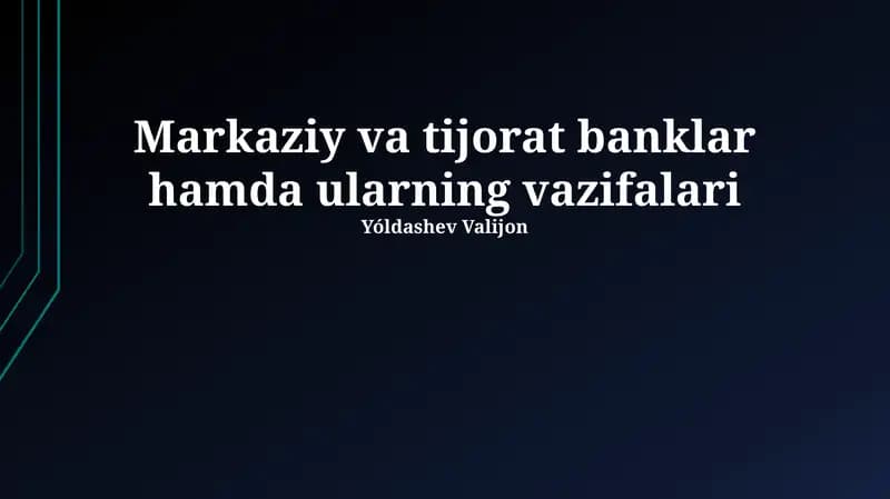Savdo banklarining vazifalari