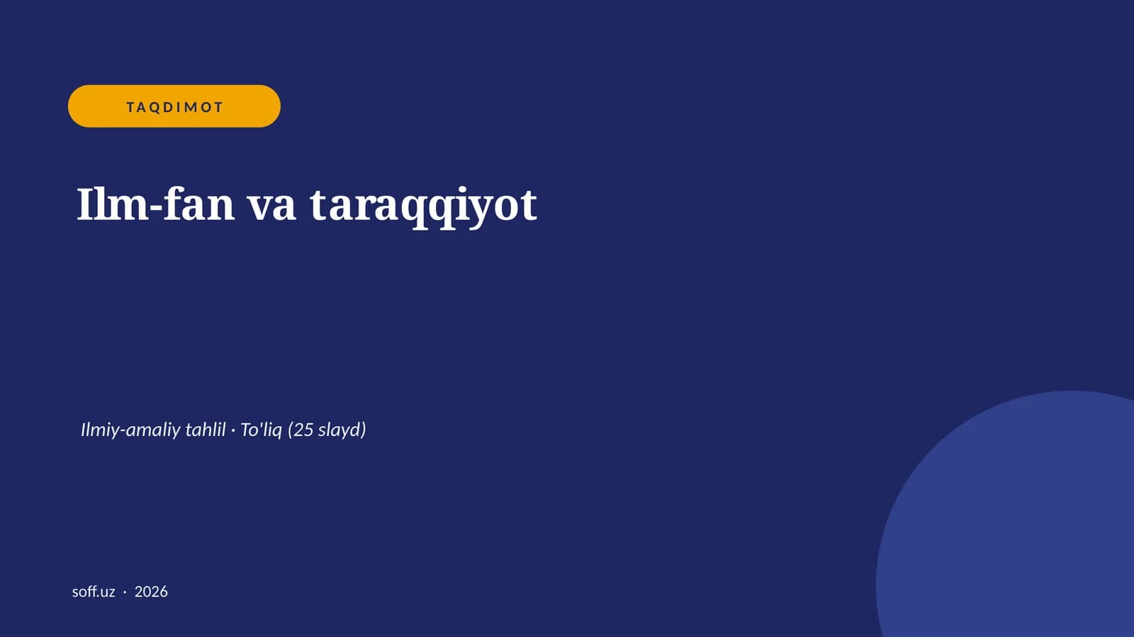 Ilm-fan va taraqqiyot