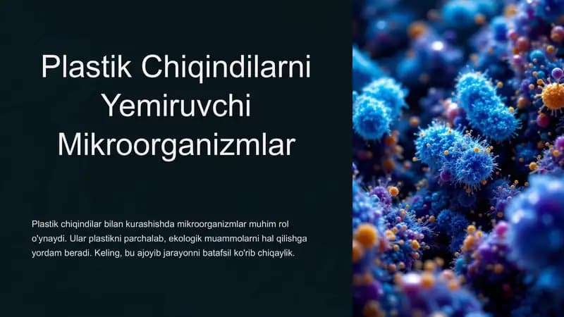 Plastik Chiqindilarni Yemiruvchi Mikroorganizmlar