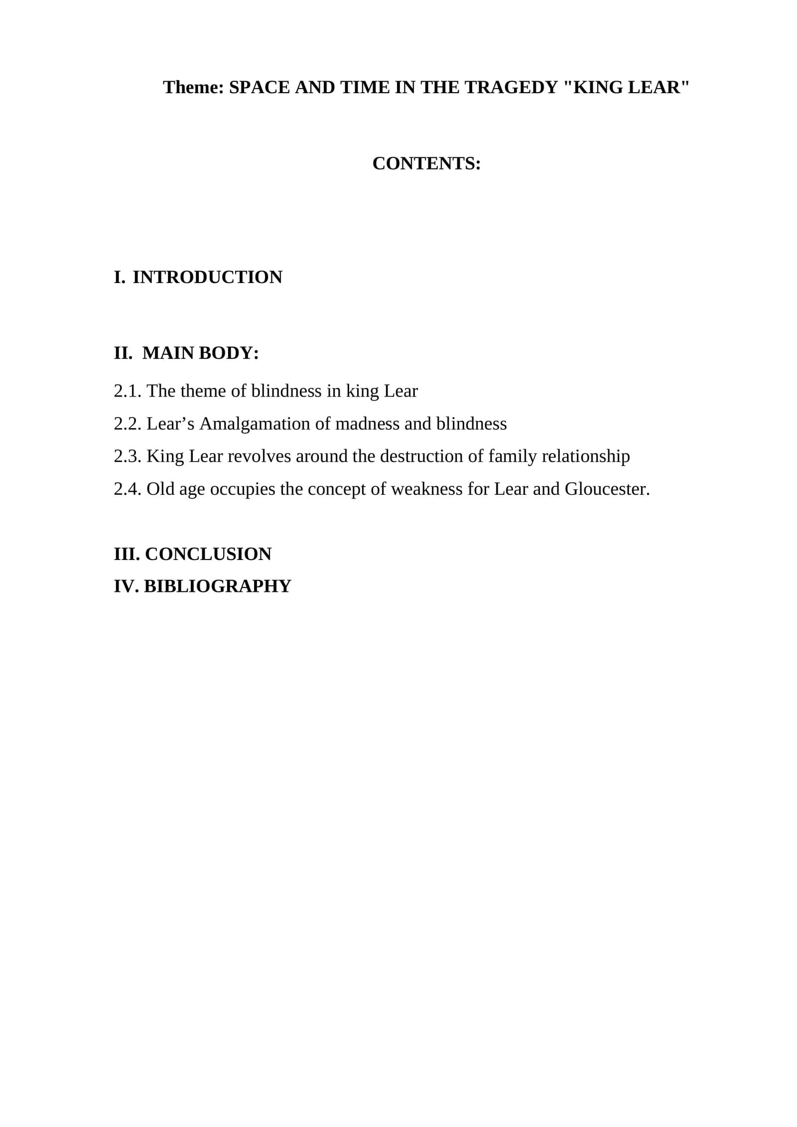 SPACE AND TIME IN THE TRAGEDY "KING LEAR"