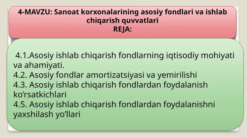 Asosiy ishlab chiqarish fondlari