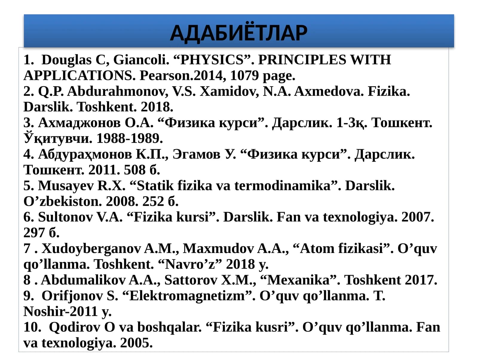 Fizika kursi