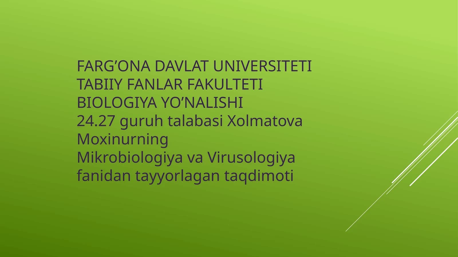 Epidemiya va inson viruslari prezintatsiya