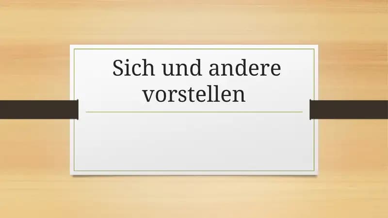 Sich selbst vorstellen