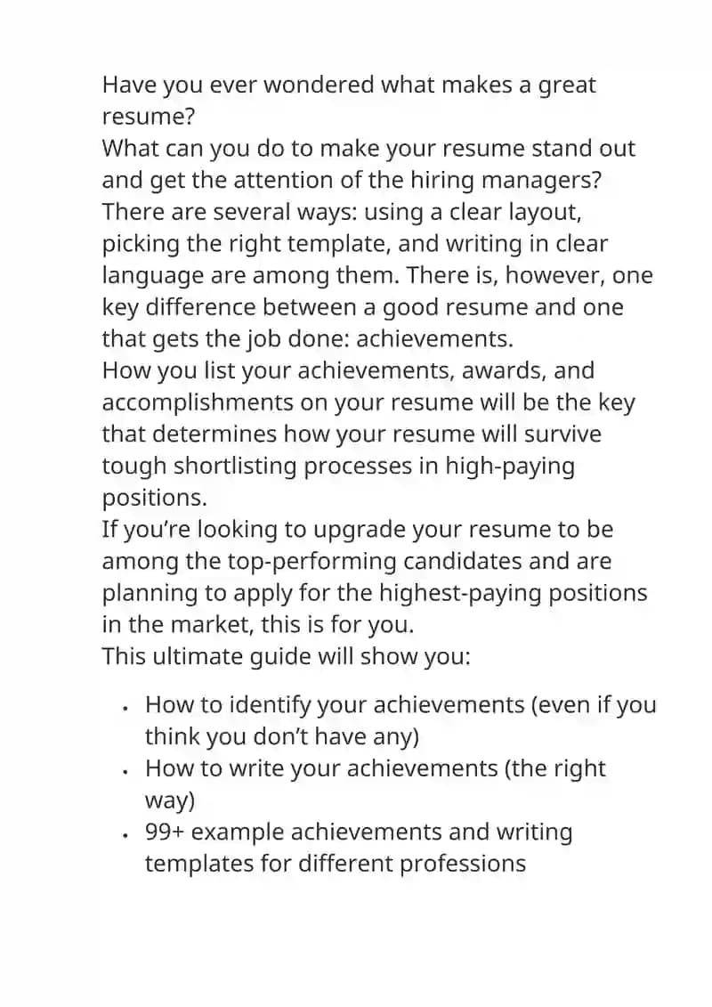 Resume Writing Guide