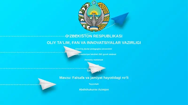 Falsafa va jamiyat hayotidagi roʻli