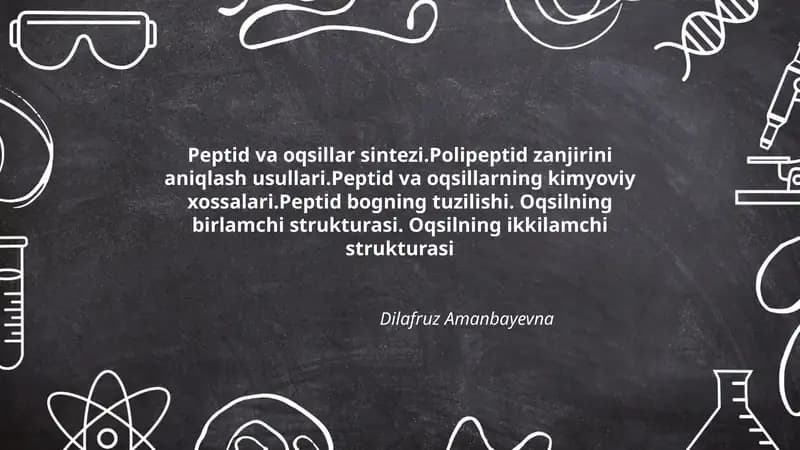 Peptid va oqsillar sintezi