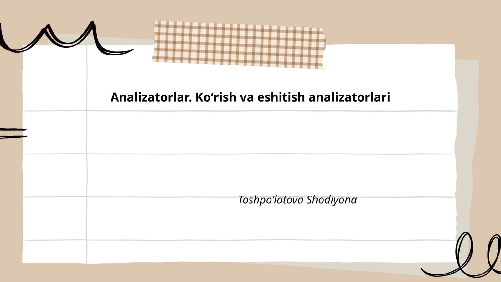 Koʻrish va eshitish analizatorlari