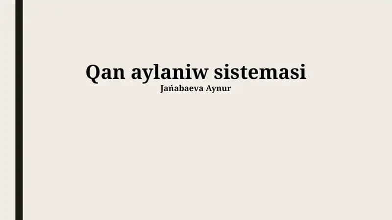 Qan aylaniw sistemasi