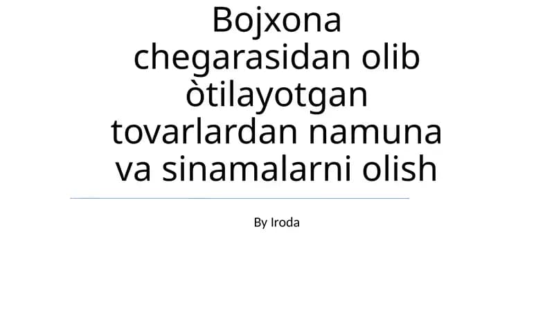 Namunalar olish strategiyasi
