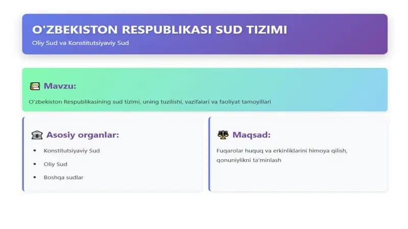 Sud tizimi: Oliy sud va Konstitutsiyaviy sud