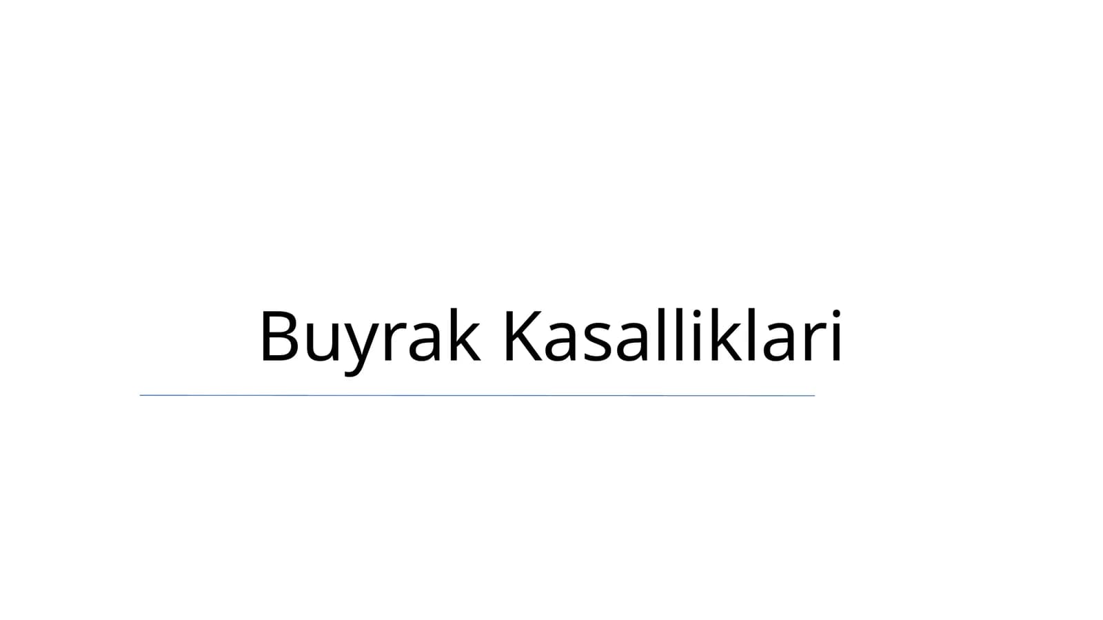 Buyrak Kasalliklari