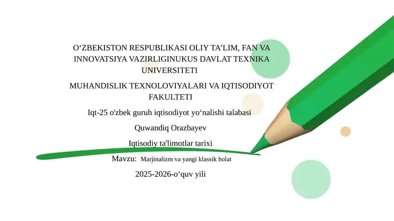 Marjinalizm va yangi klassik holat