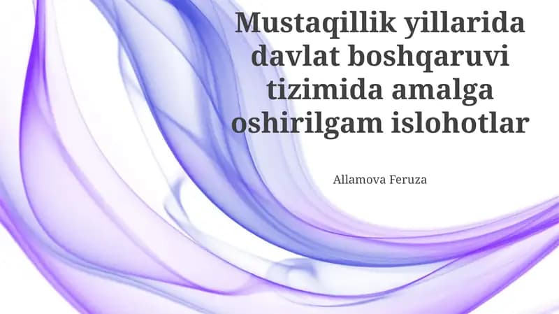 Davlat Xizmati Islohotlari