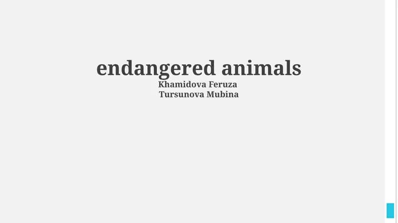 Endangered animals