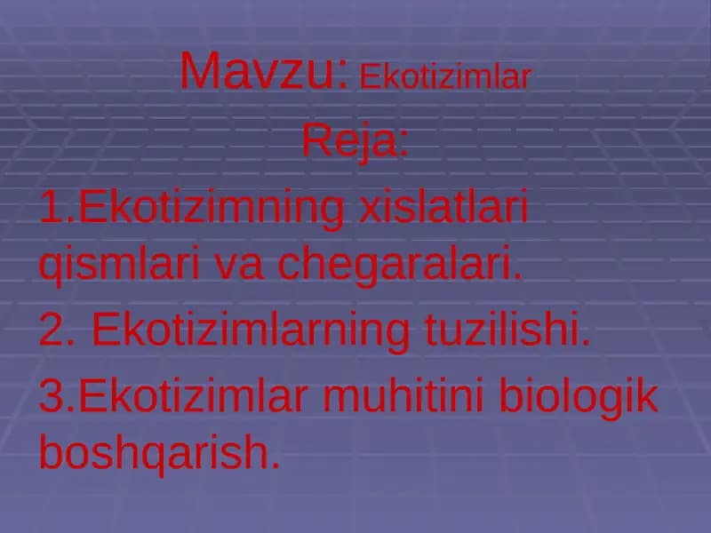 Ekotizimlar