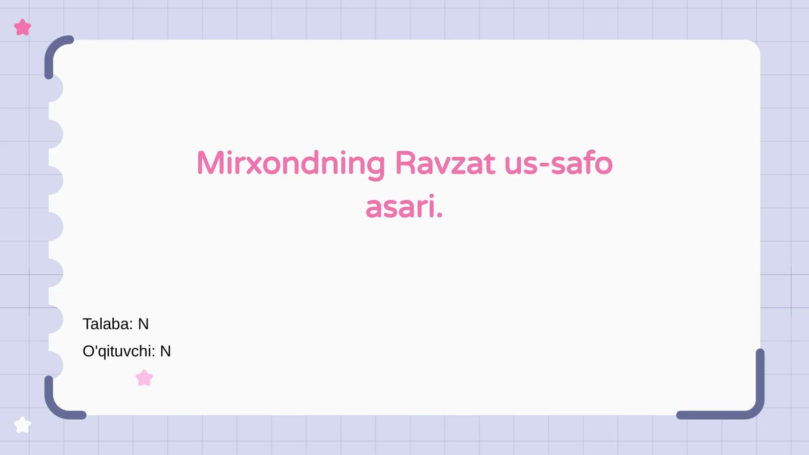 Ravzat us-safo asari