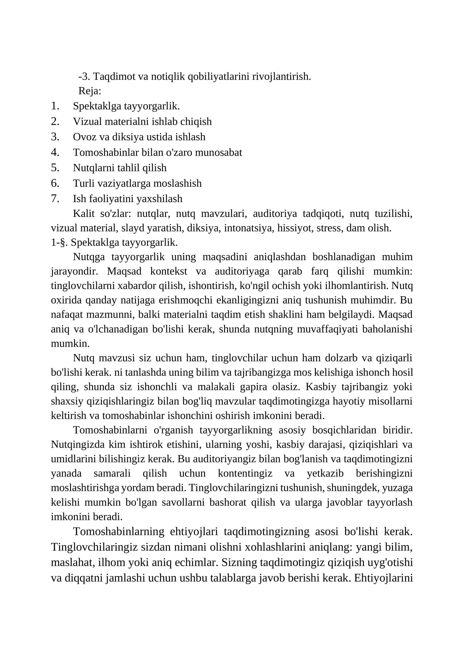 Spektaklga tayyorgarlik