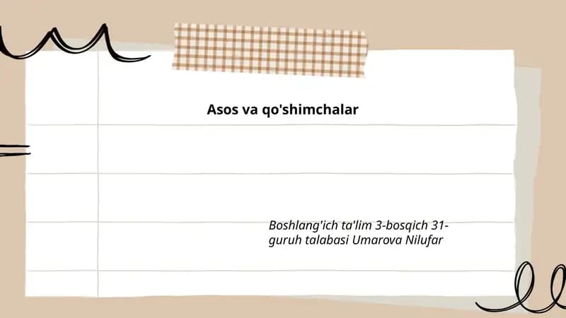 So'z asosi (ildiz) — ta'rifi va xususiyatlari