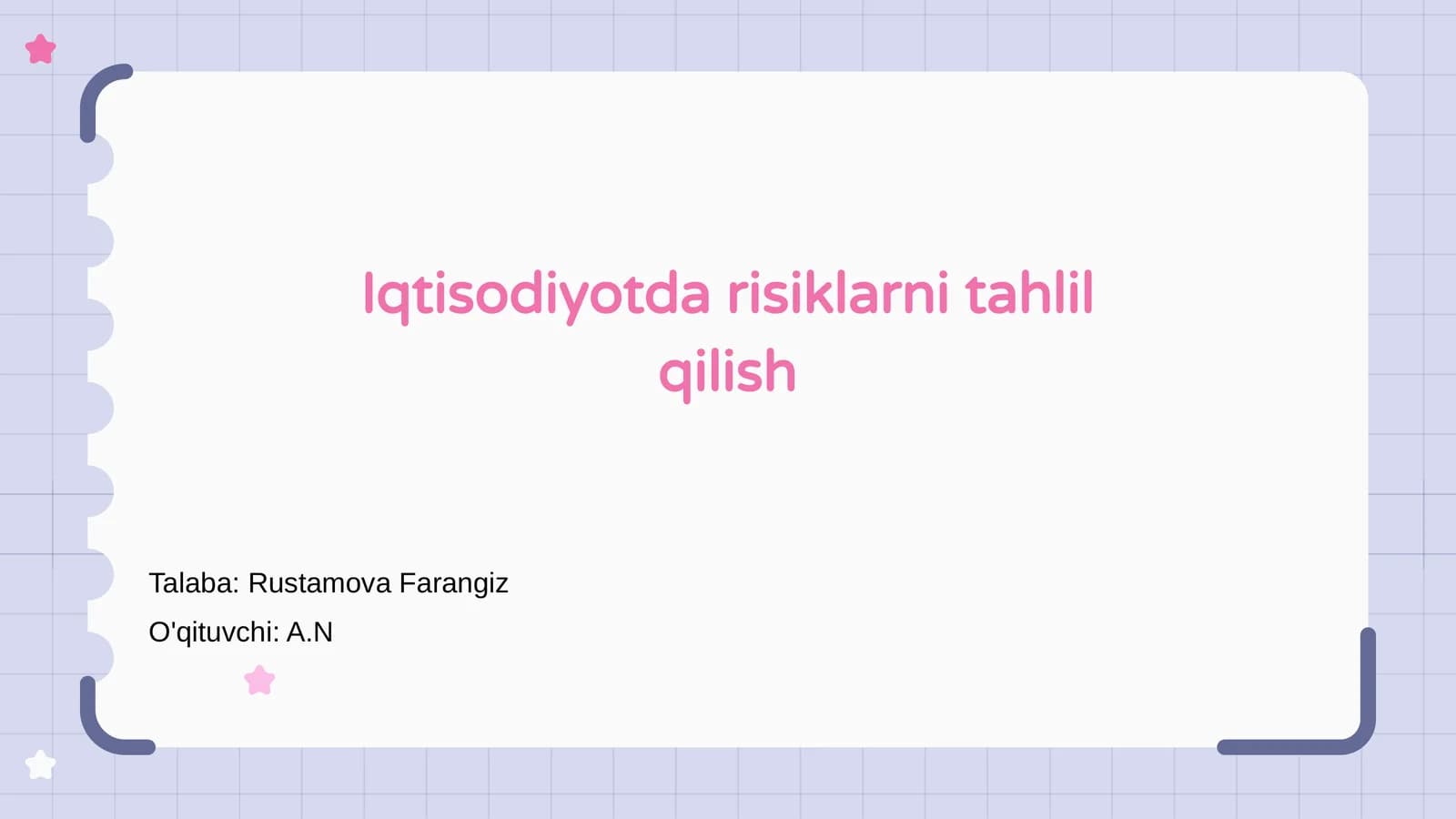 Iqtisodiyotda risiklarni tahlil qilish