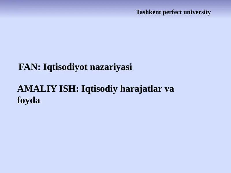 Tashkent perfect university