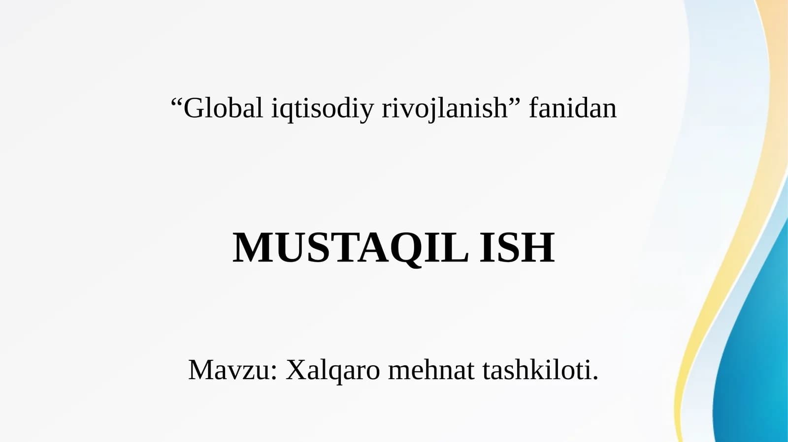 Xalqaro mehnat tashkiloti