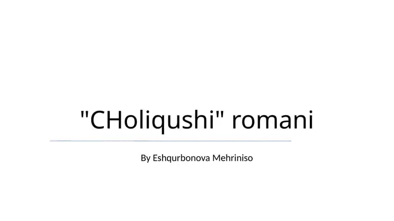 CHoliqushi romani