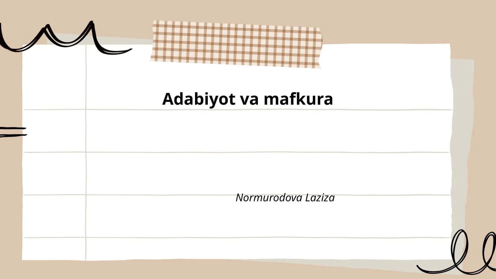 Adabiyot va mafkura