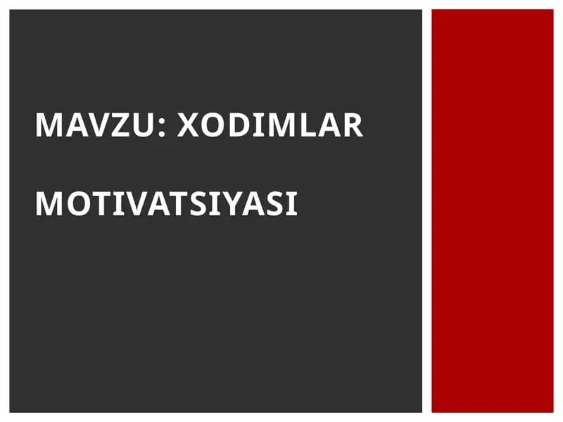 XODIMLARMOTIVATSIYASI