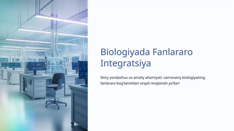 Biologiyada Fanlararo Integratsiya
