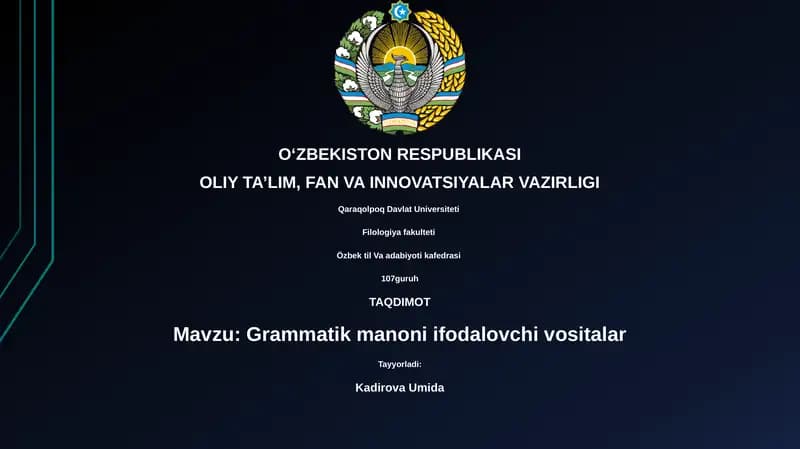 Modal ifodalashning grammatik vositalari