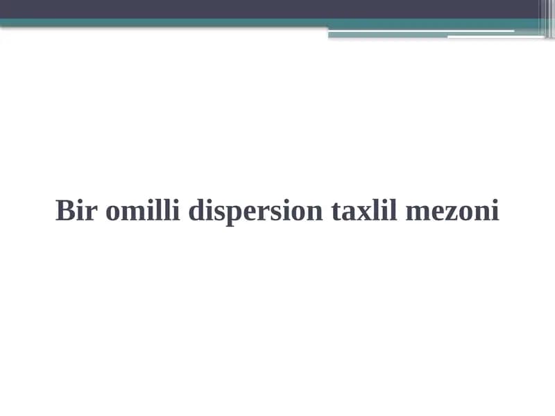 Variatsiya va statistika