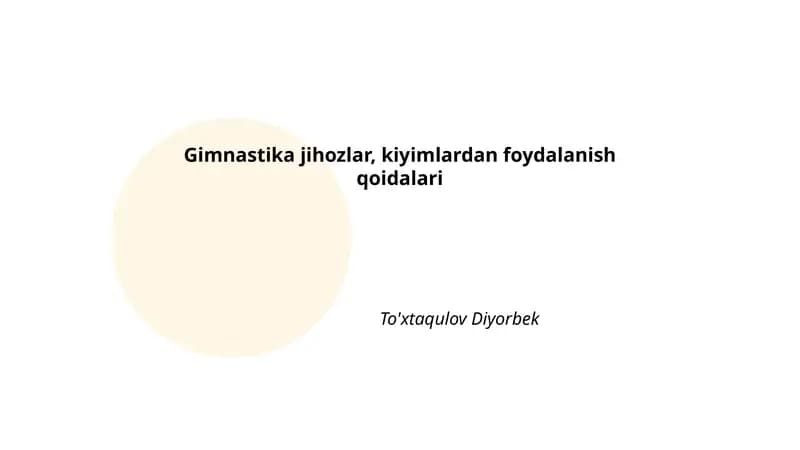 Gimnastika jihozlar, kiyimlardan foydalanish qoidalari