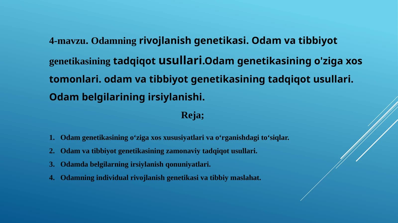 Odamning rivojlanish genetikasi