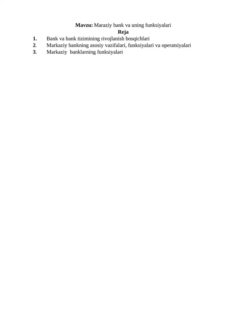 Maraziy bank va uning funksiyalari