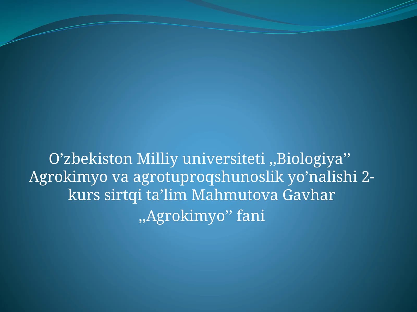 Agrokimyo va agrotuproqshunoslik