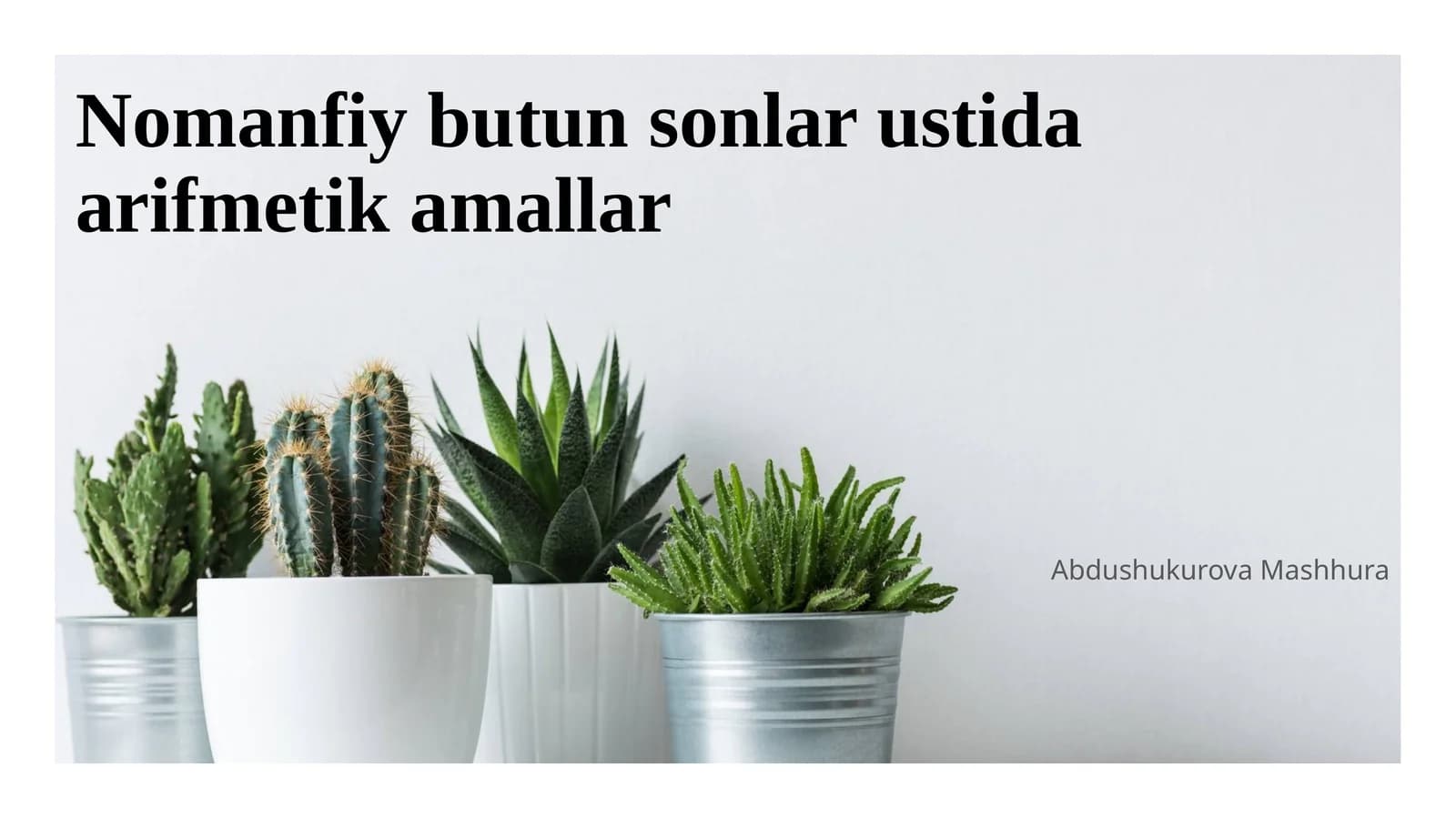 Nomanfiy butun sonlar ustida arifmetik amallar