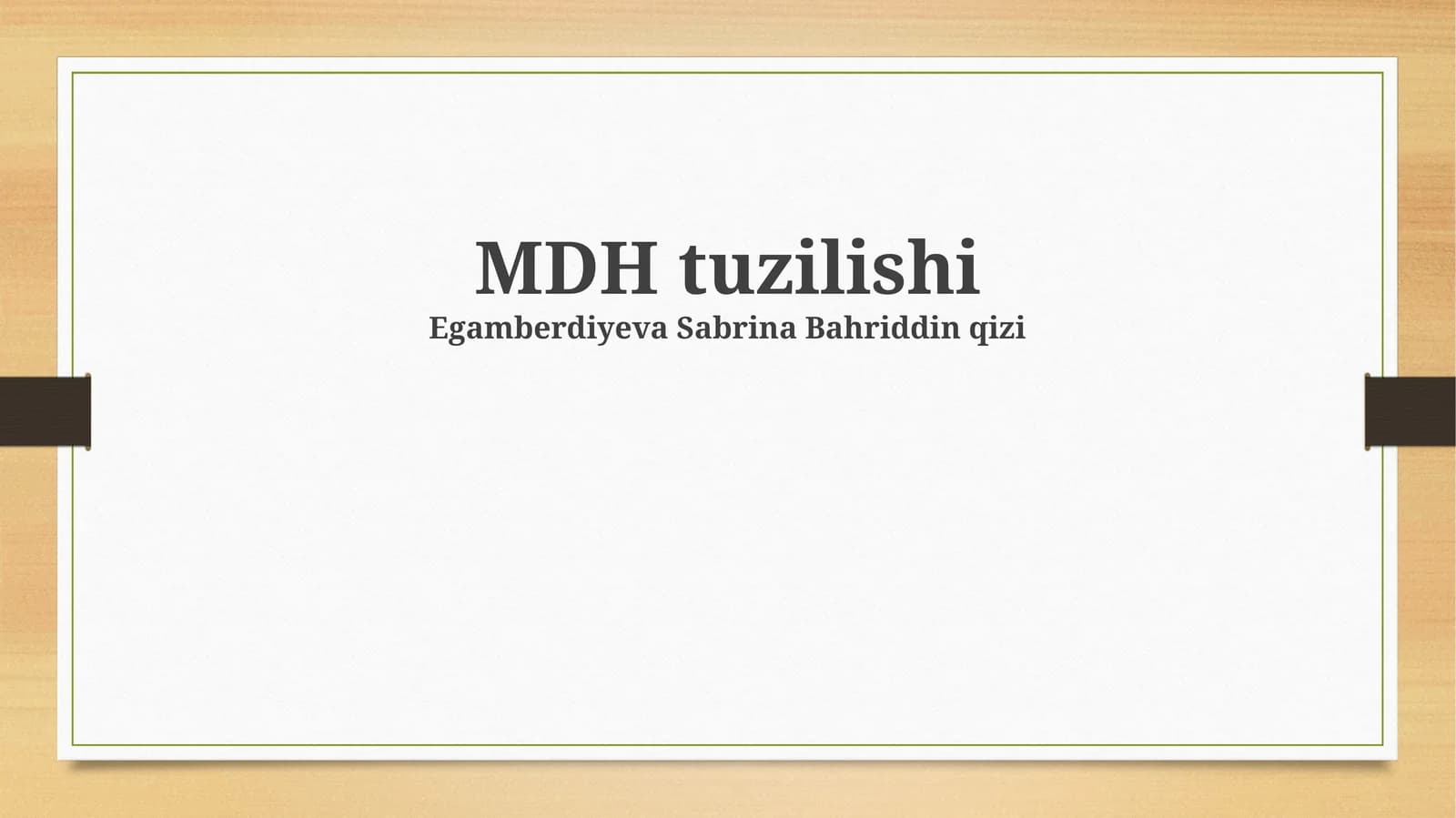 MDH tuzilishi