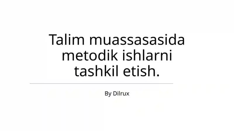 Metodik materiallar bazasi