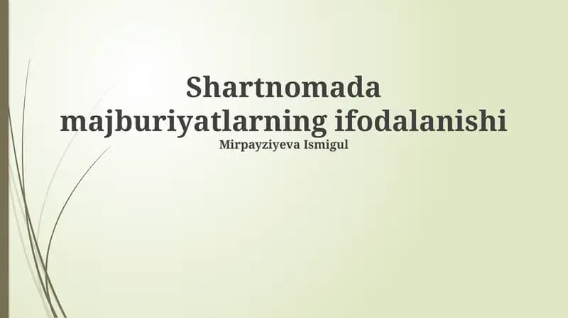 Og'zaki shartnomalar