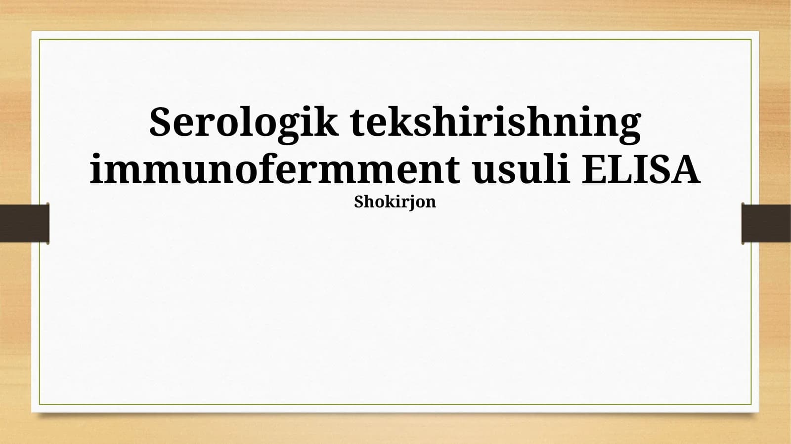 ELISA Texnikasi va Printsiplari