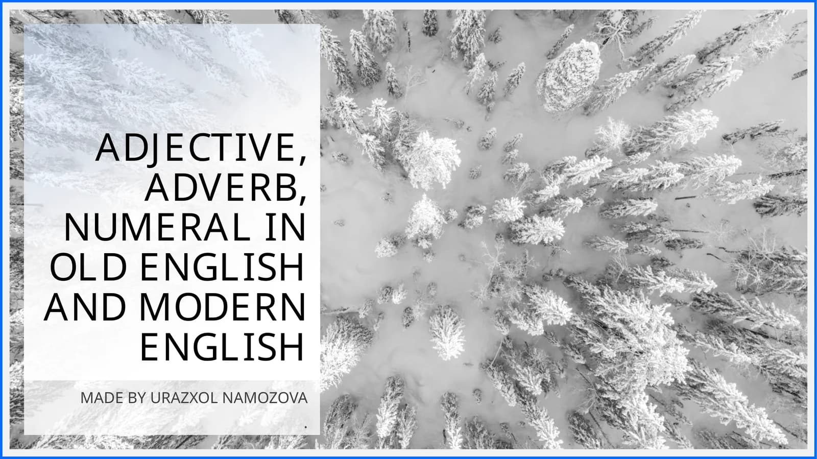 Adjective, adverb, numeral in old English
