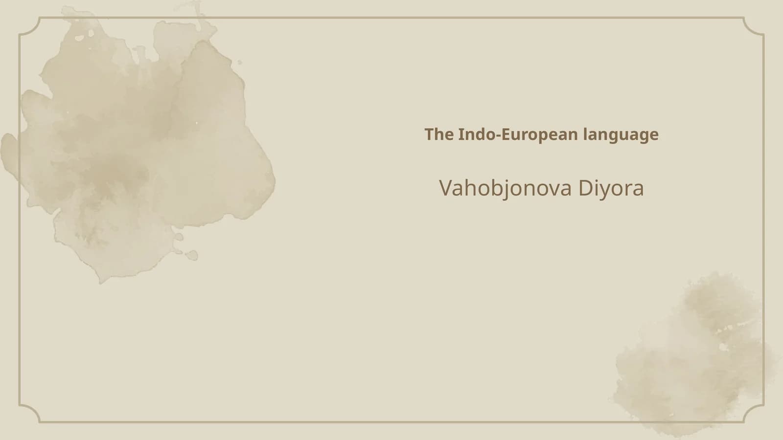 The Indo-European language