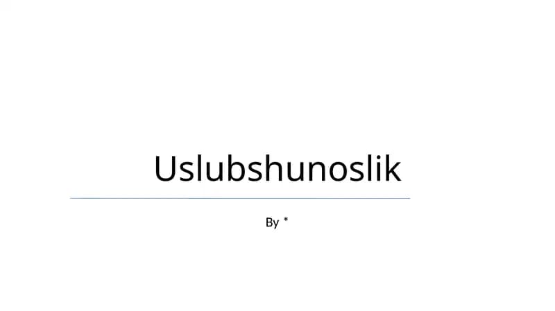 Uslubshunoslik